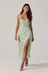 Blue green floral