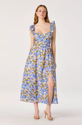Yellow blue floral