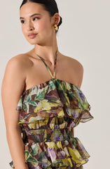Brown yellow floral