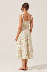 Orange green floral