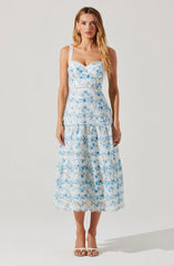 White blue floral