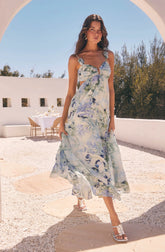 Green blue floral