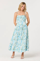 Blue green floral