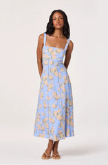 Blue pink floral
