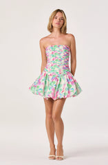 Pink green floral