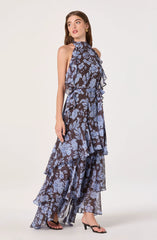 Blue brown floral