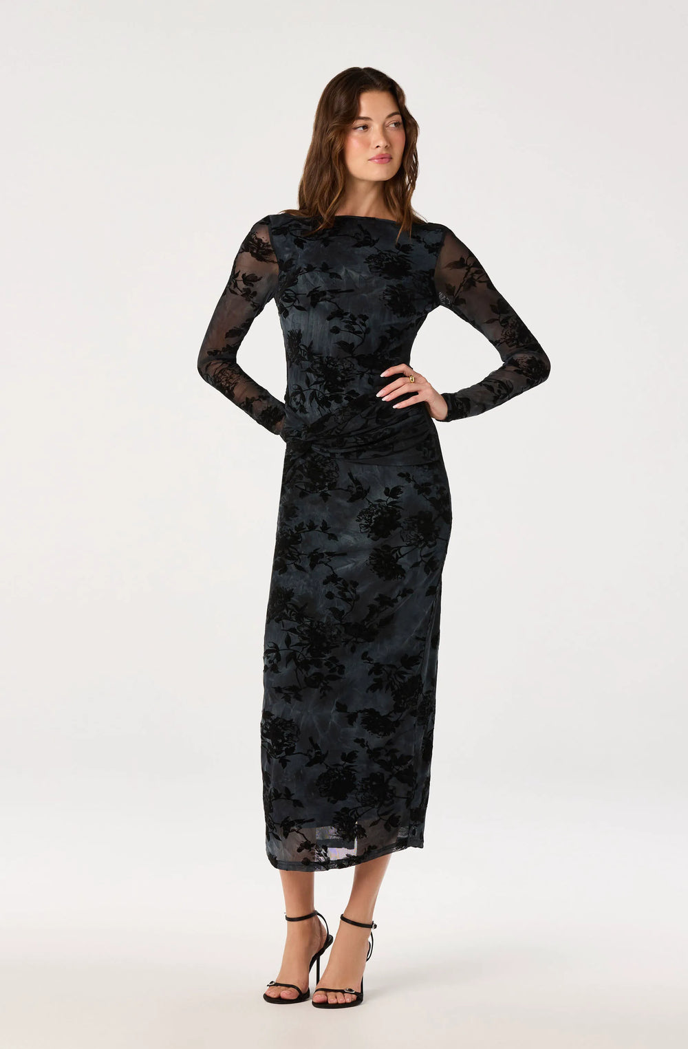 Black blue floral