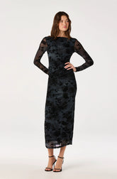 Black blue floral