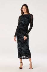 Black blue floral