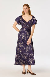 Navy polka dot