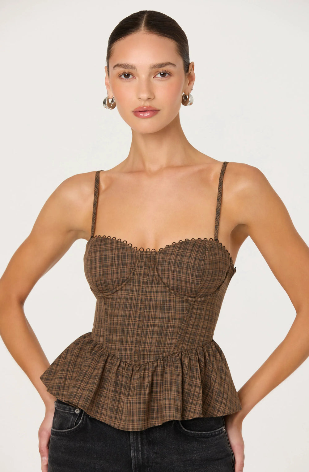 Black brown plaid