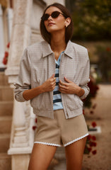 Brown blue plaid