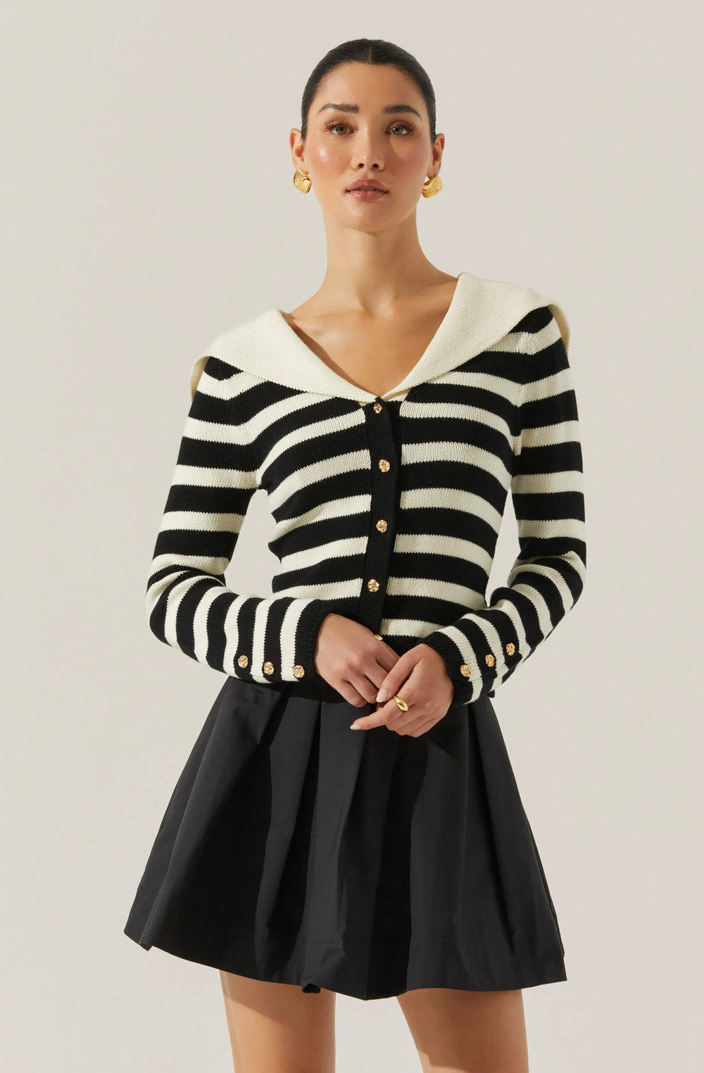 Stripe cream black