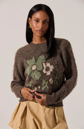 Brown green floral