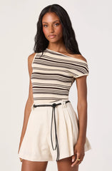 Cream brown stripe
