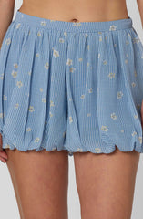 Navy floral gingham