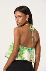Cream green floral