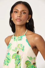 Cream green floral