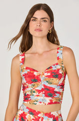 Red multi floral