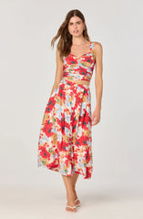 Red multi floral