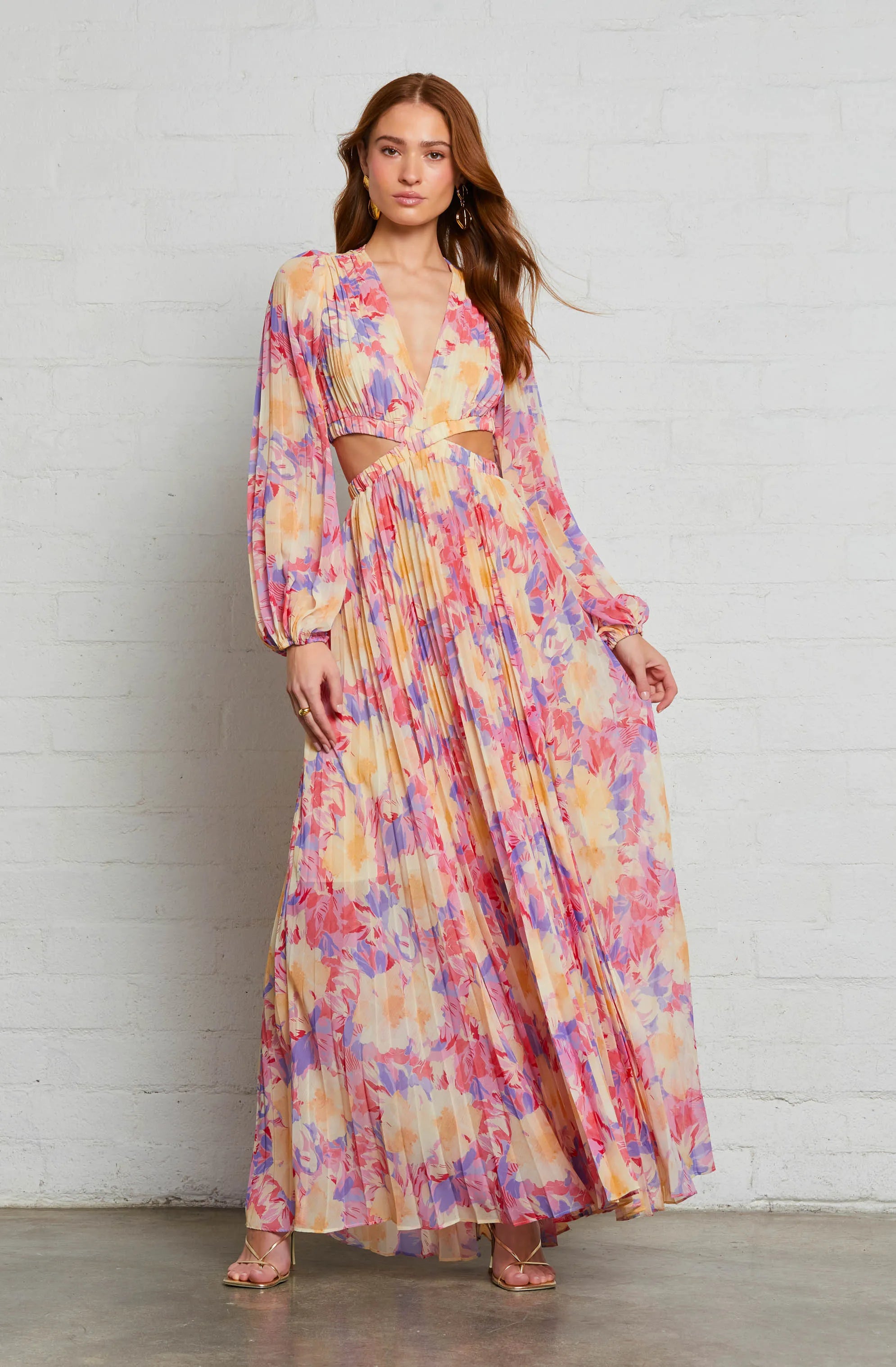 Yellow pink floral