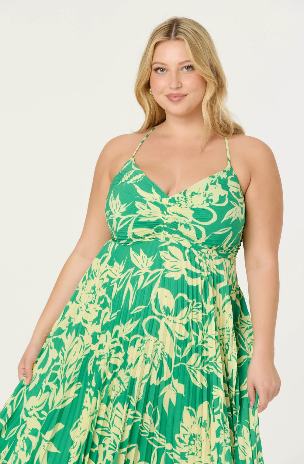 ACDR100873PL-GREEN LIME FLORAL-1X