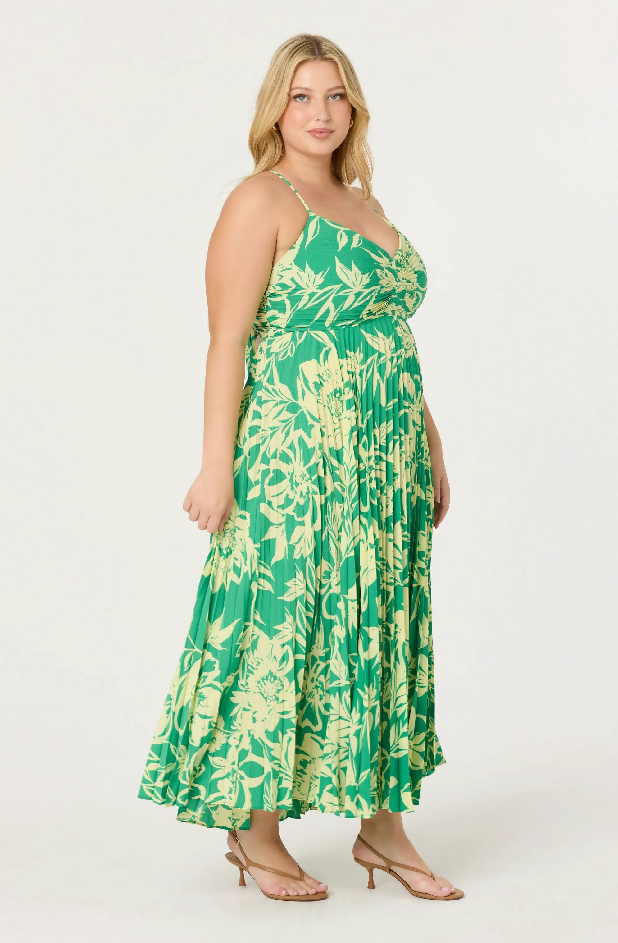 ACDR100873PL-GREEN LIME FLORAL-1X