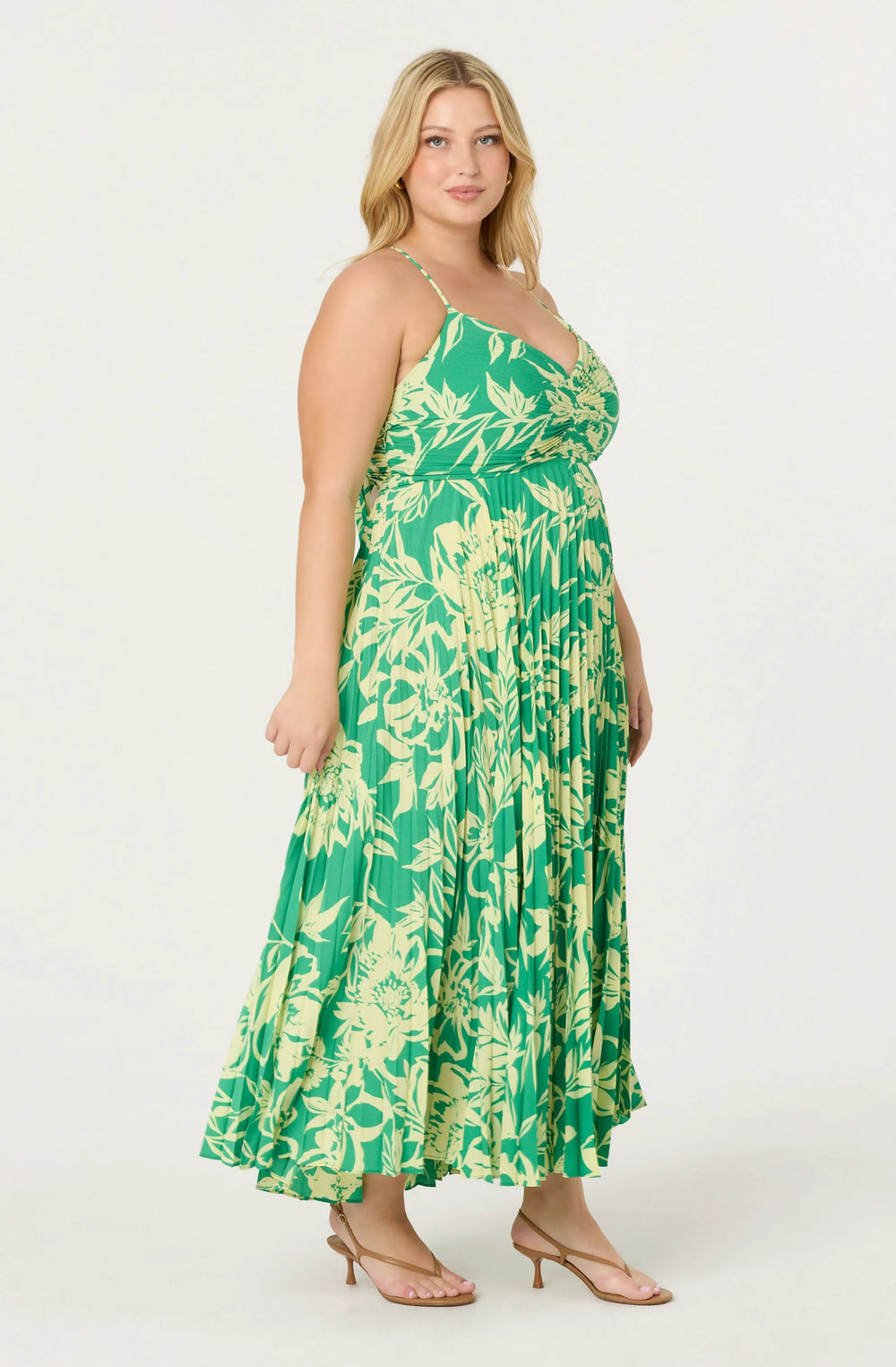 ACDR100873PL-GREEN LIME FLORAL-1X