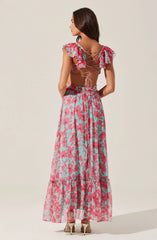 Pink aqua floral