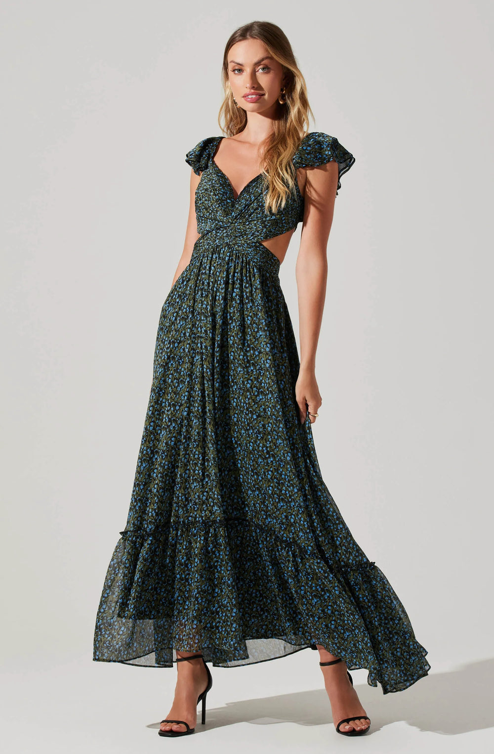 Black blue ditsy