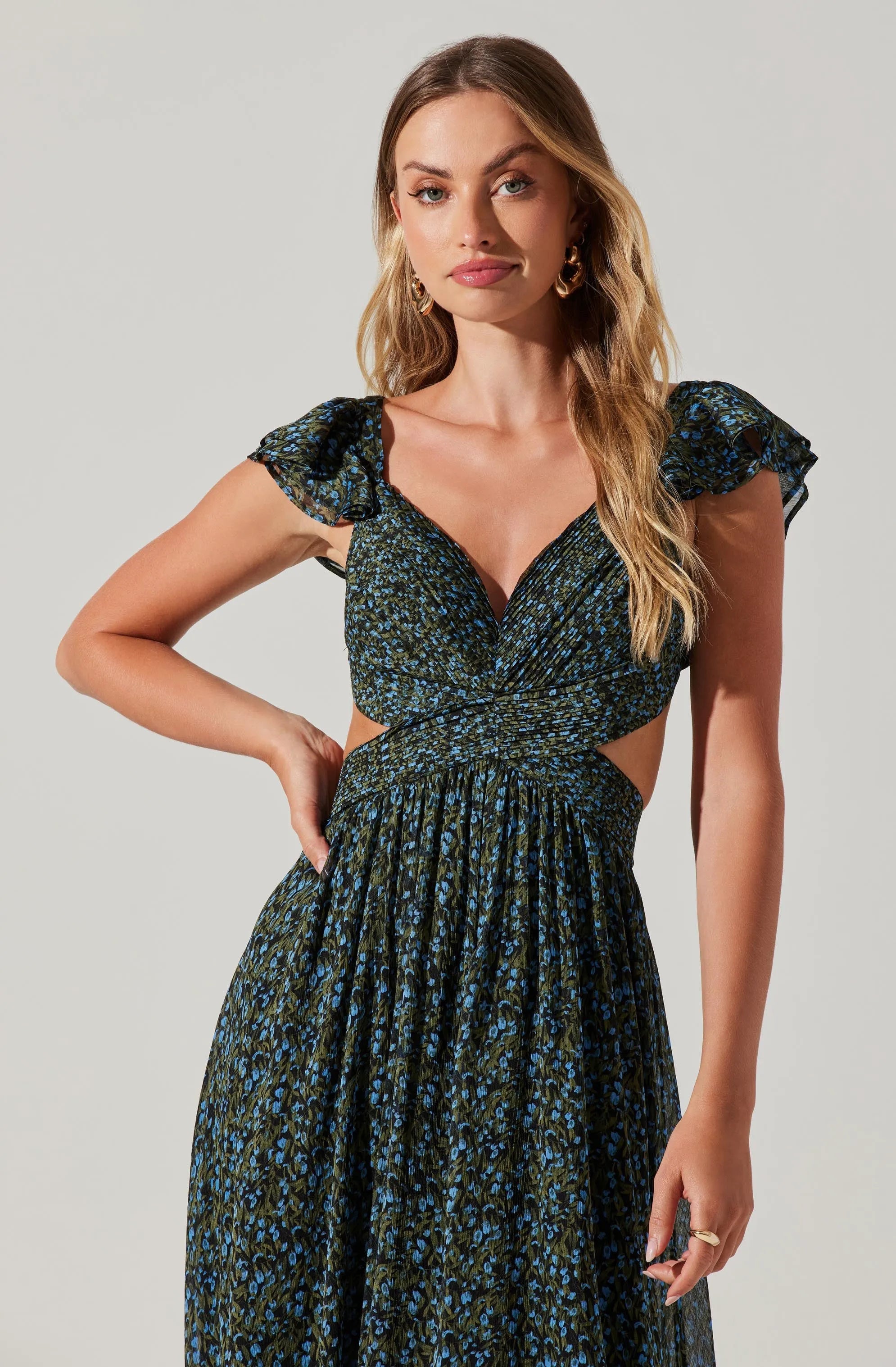 Black blue ditsy