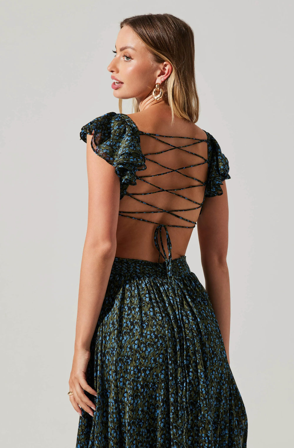 Black blue ditsy