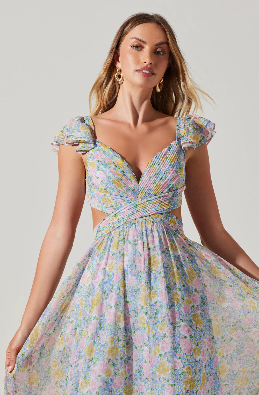 Blue pink floral