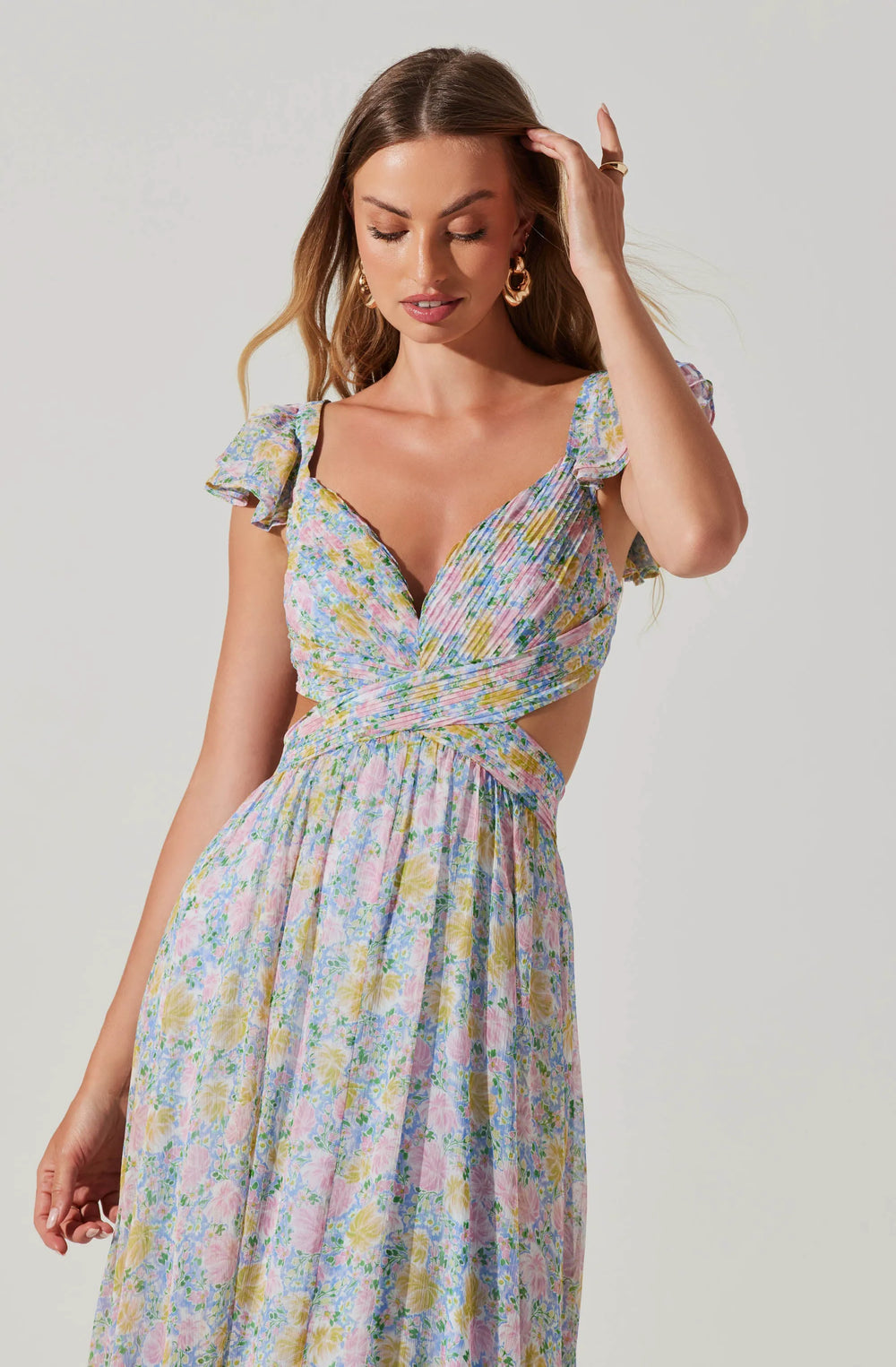 Blue pink floral