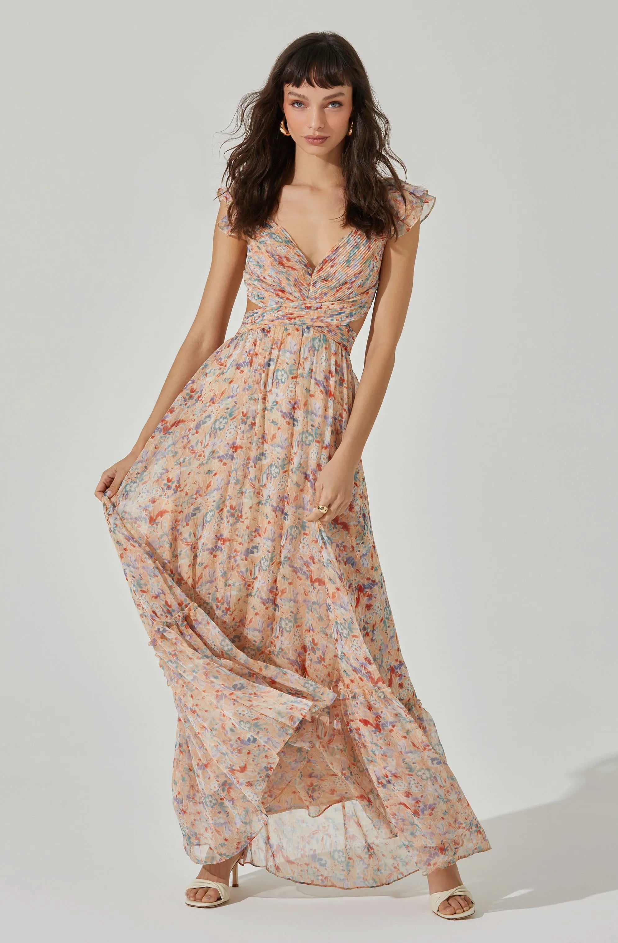 PEACH MULTI FLORAL