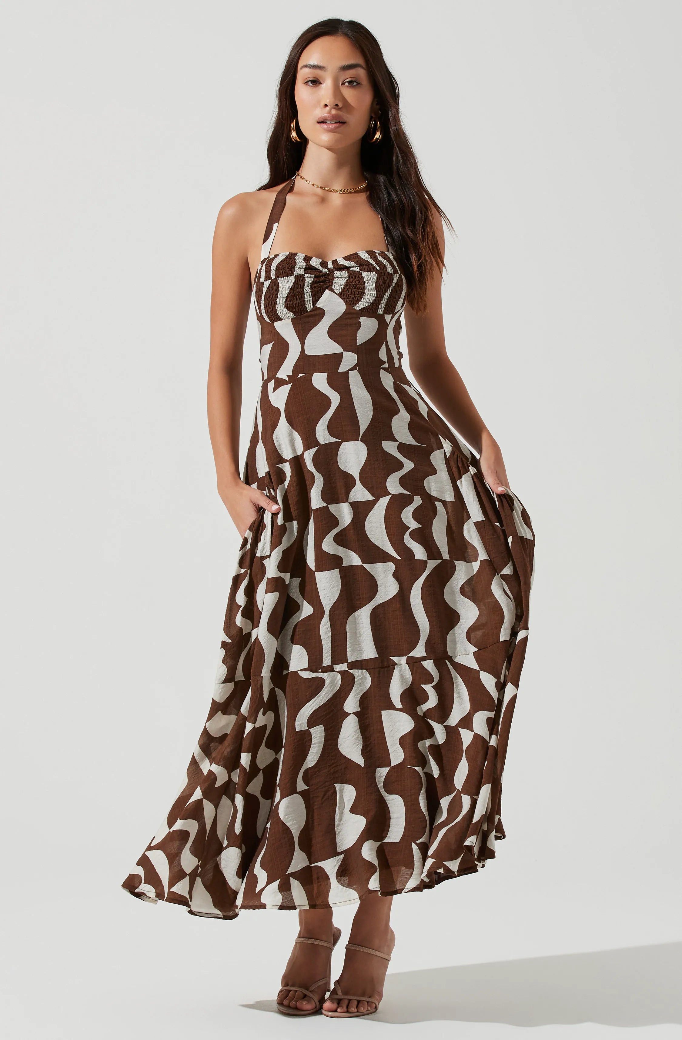 Brown white abstract
