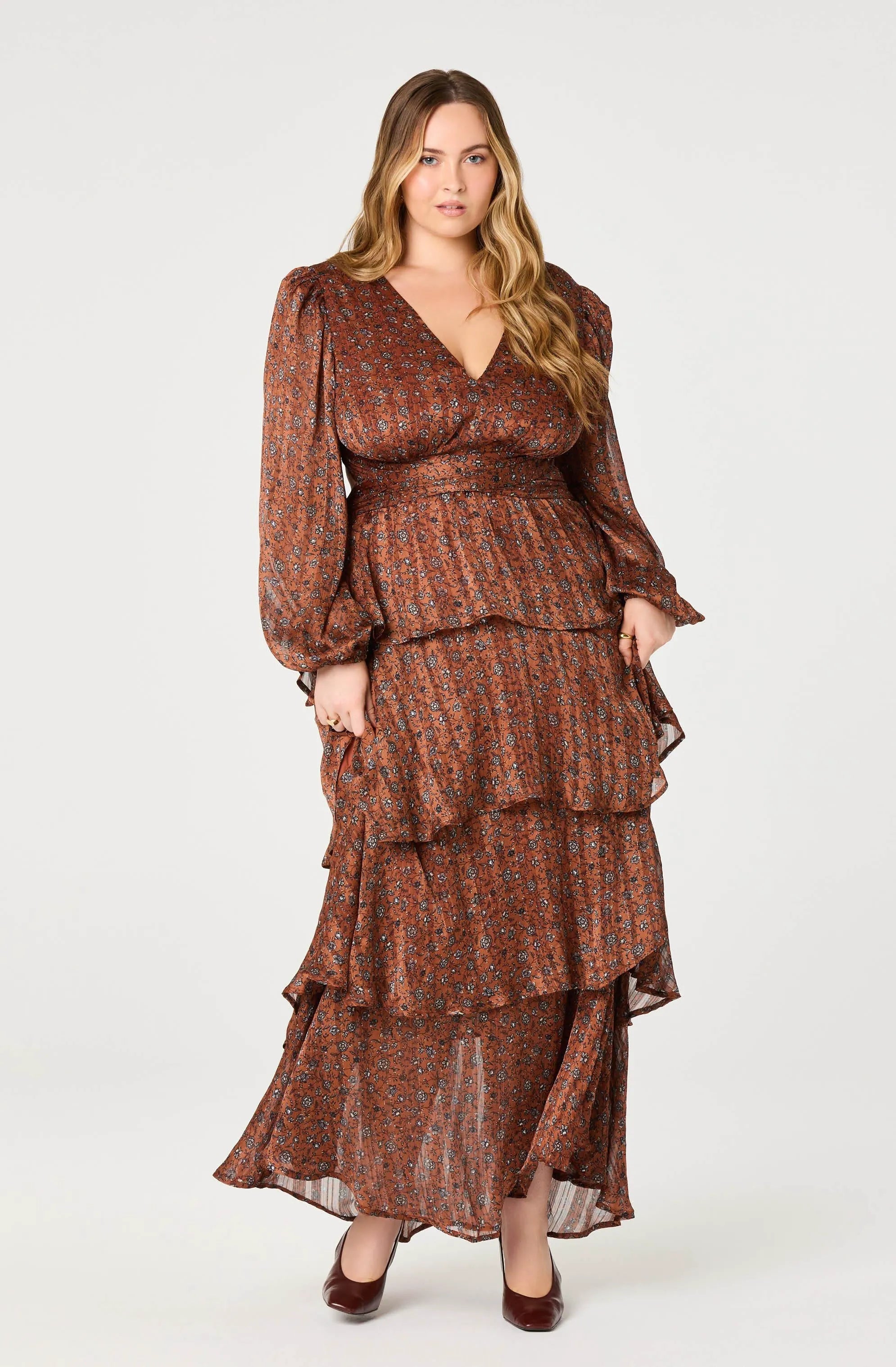 Plus Size - Copper black ditsy