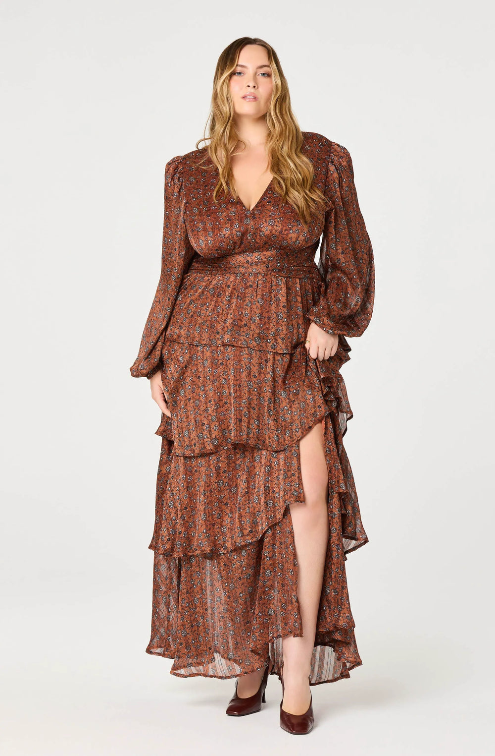 Plus Size - Copper black ditsy