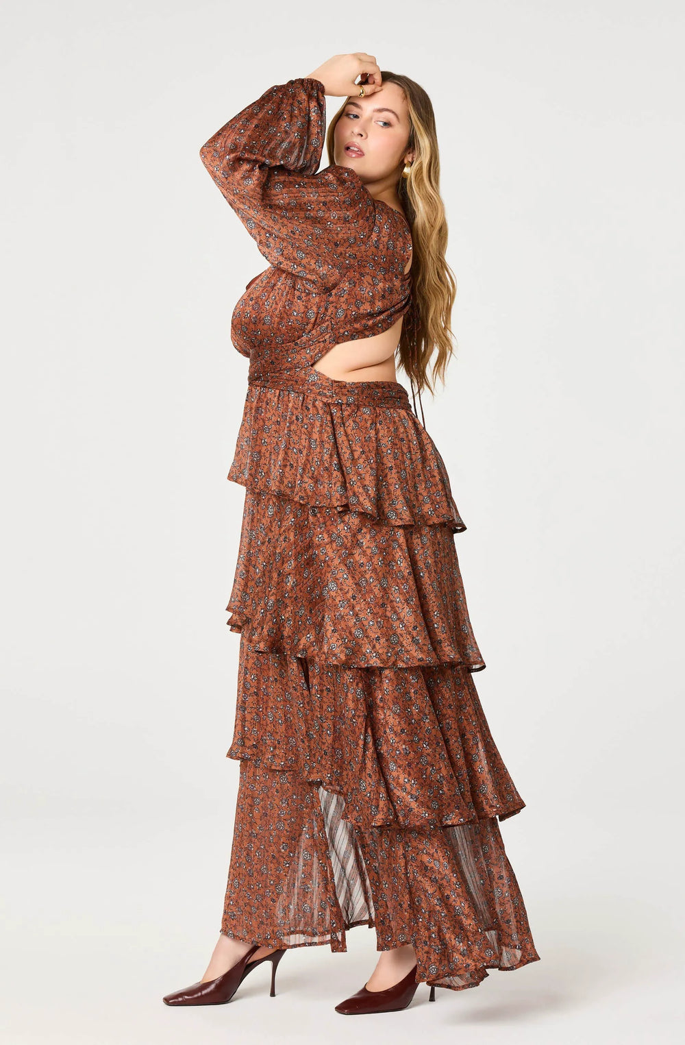 Plus Size - Copper black ditsy