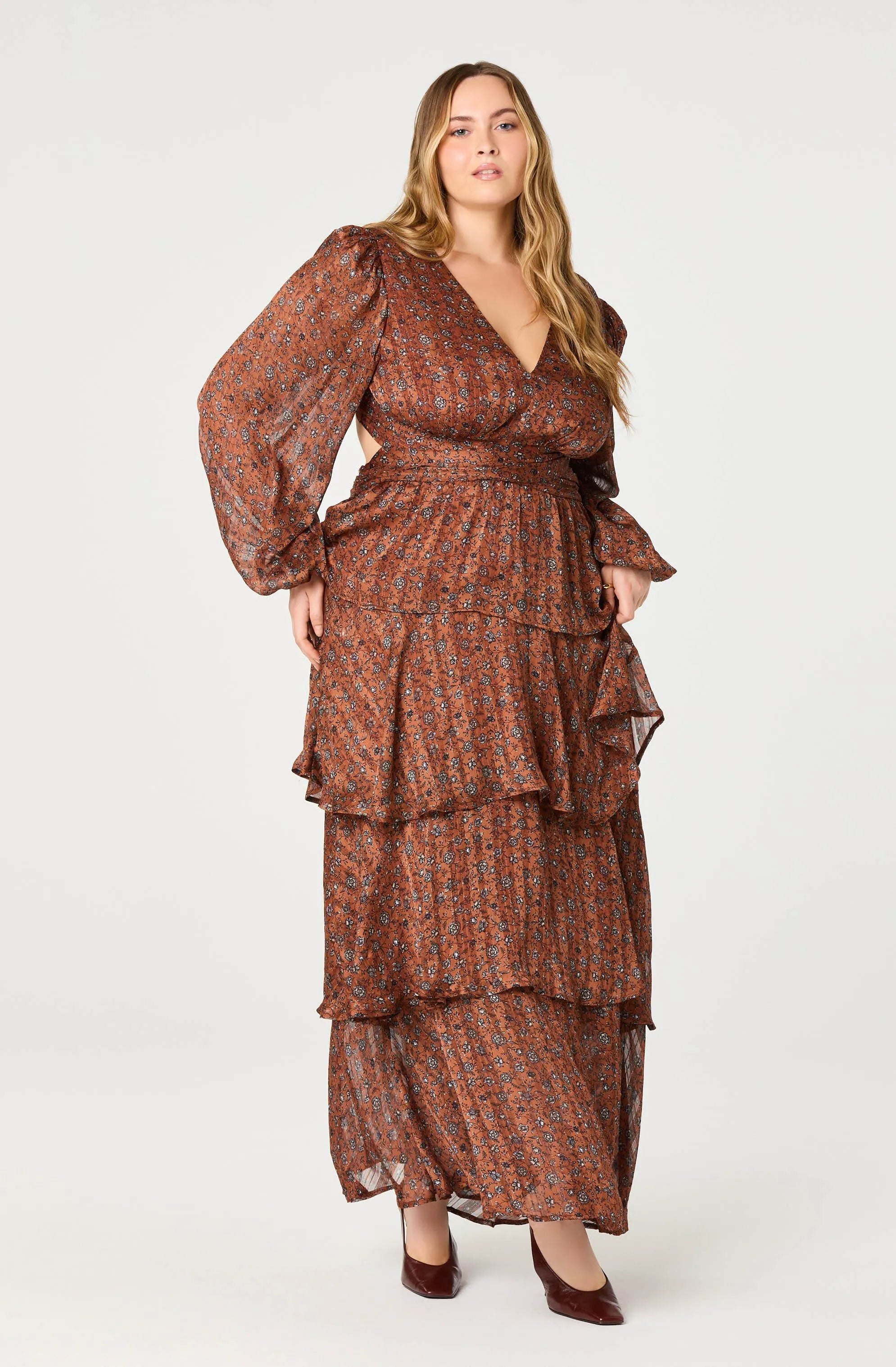 Plus Size - Copper black ditsy