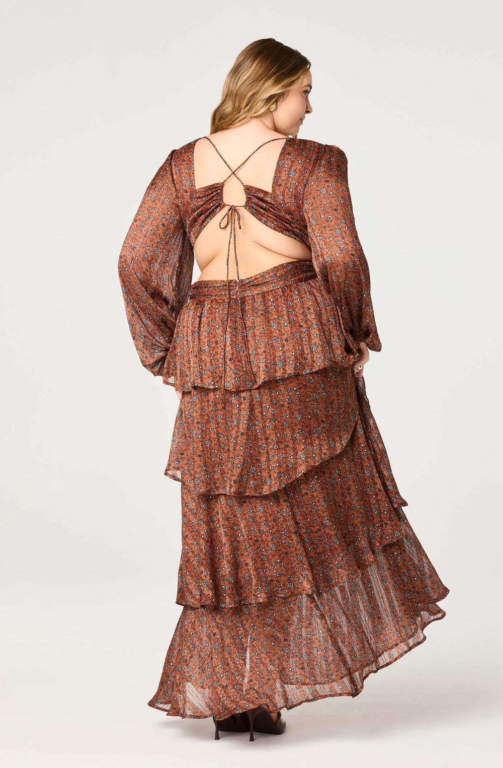 Plus Size - Copper black ditsy