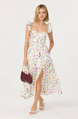 Cream purple floral