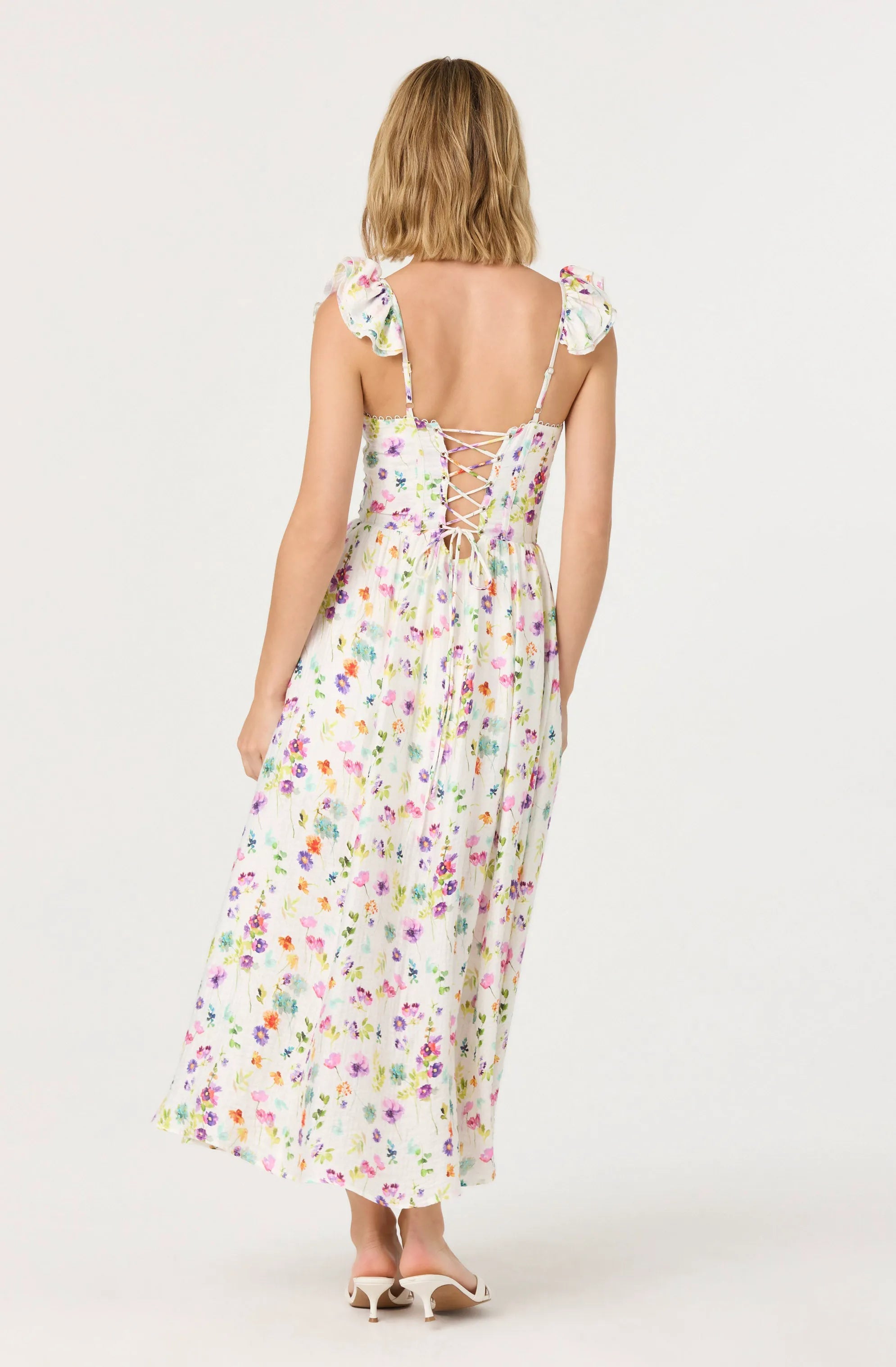 Cream purple floral