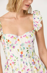 Cream purple floral