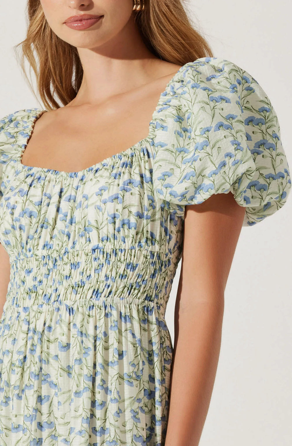 Cream blue floral