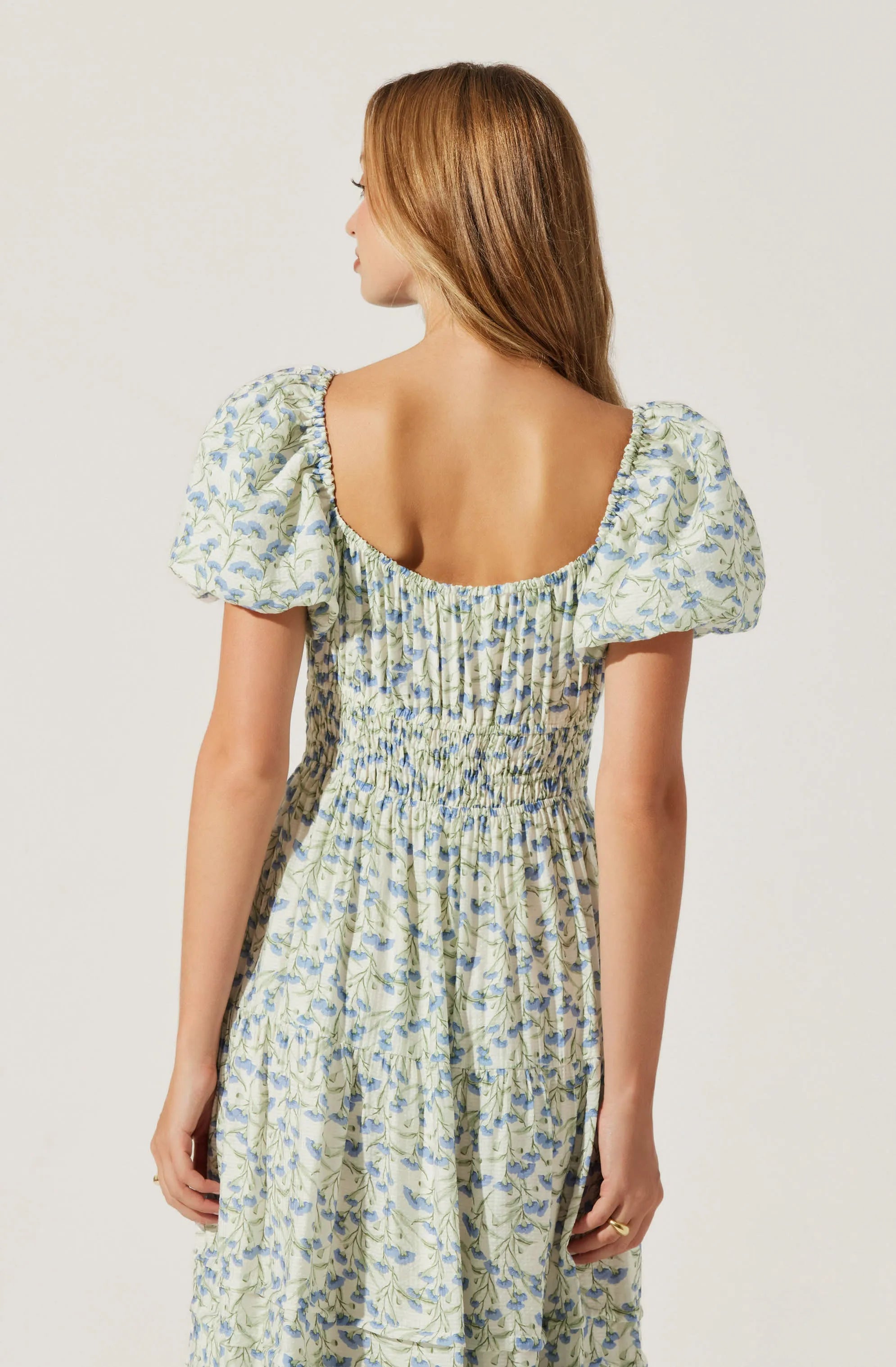 Cream blue floral