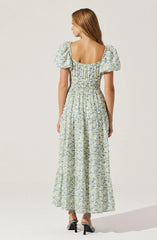 Cream blue floral