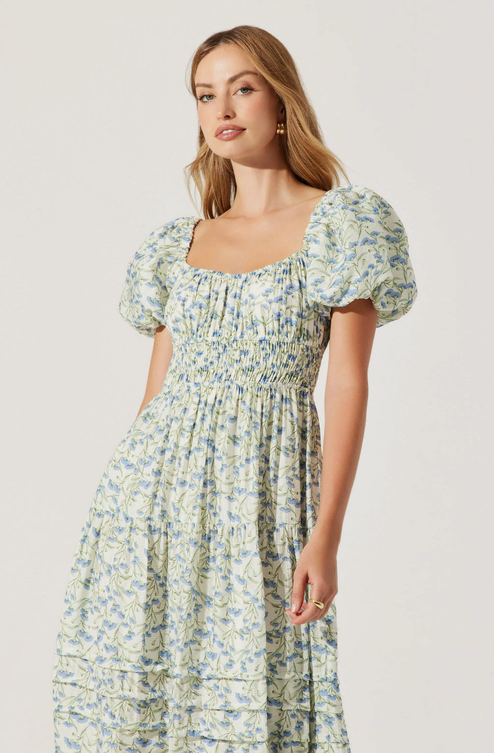 Cream blue floral