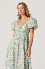 Cream blue floral