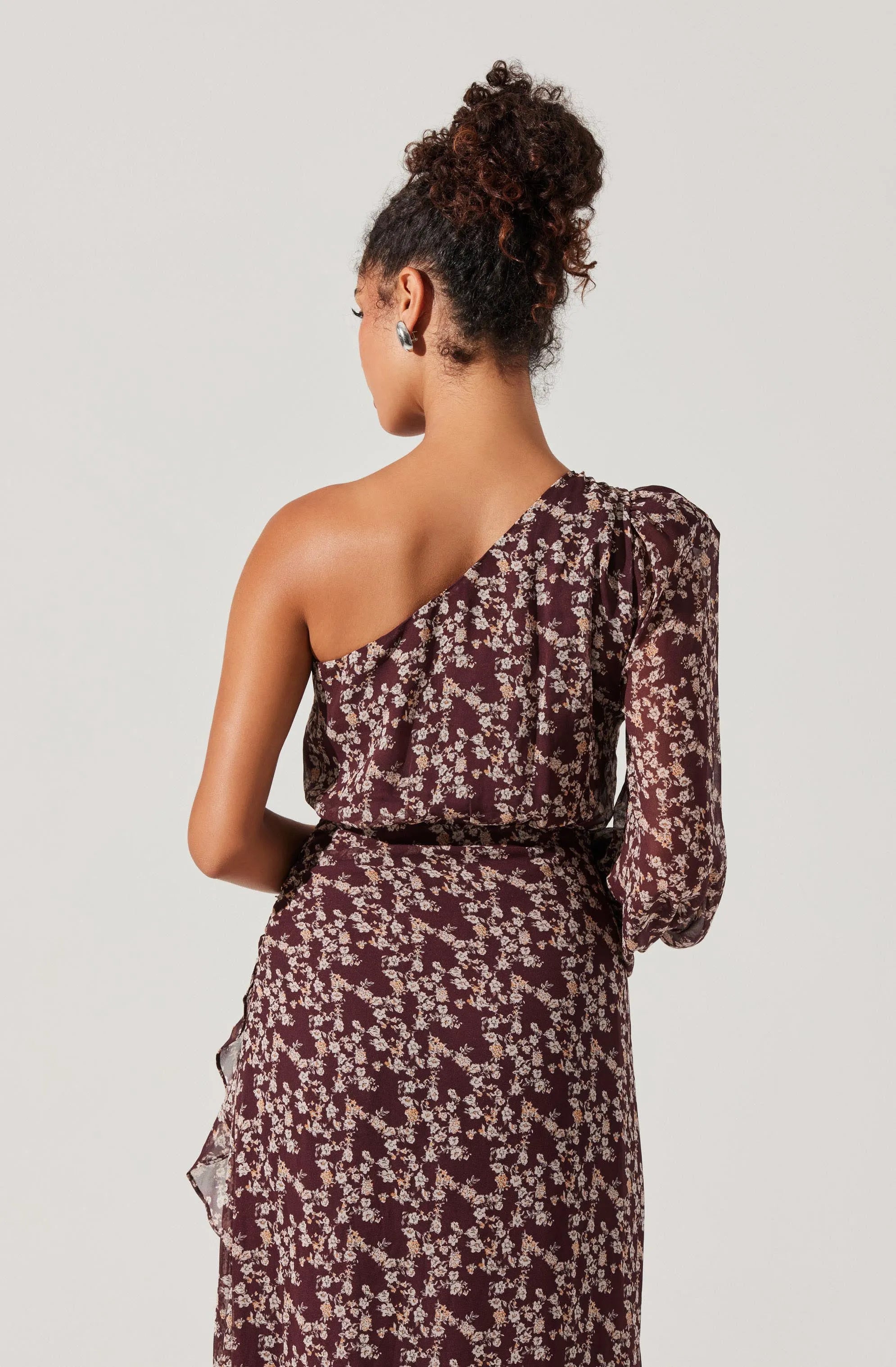 Brown cream floral